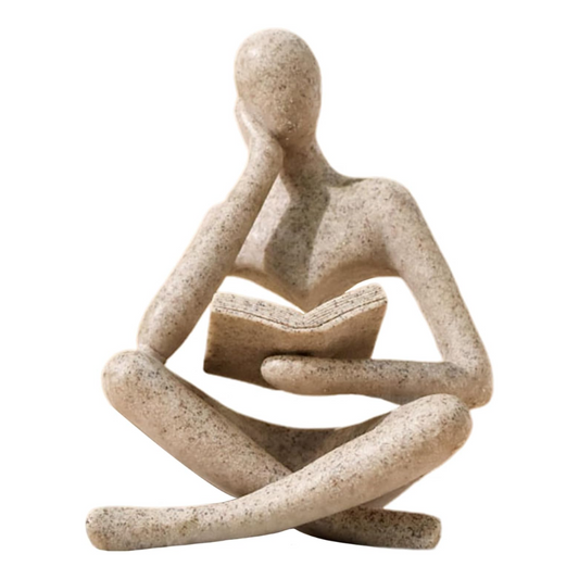 Bookshelf Decor Thinker Statue – Modern Abstract Reading Sculpture Figurine